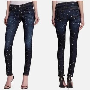 rag & bone Artistic Blue and White Skinny Jeans